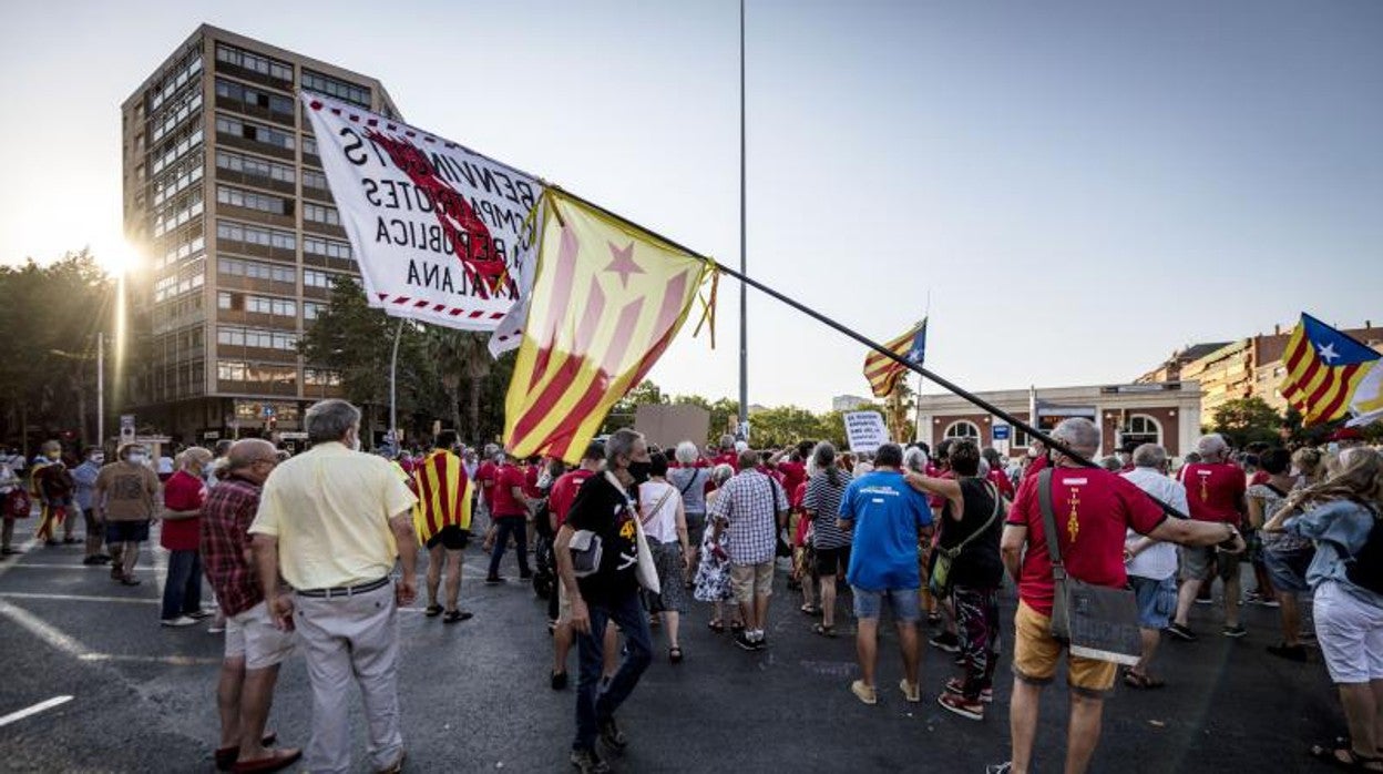 Una manifestación independentista en Barcelona