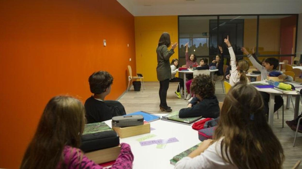 Interior de una clase en un centro de Barcelona