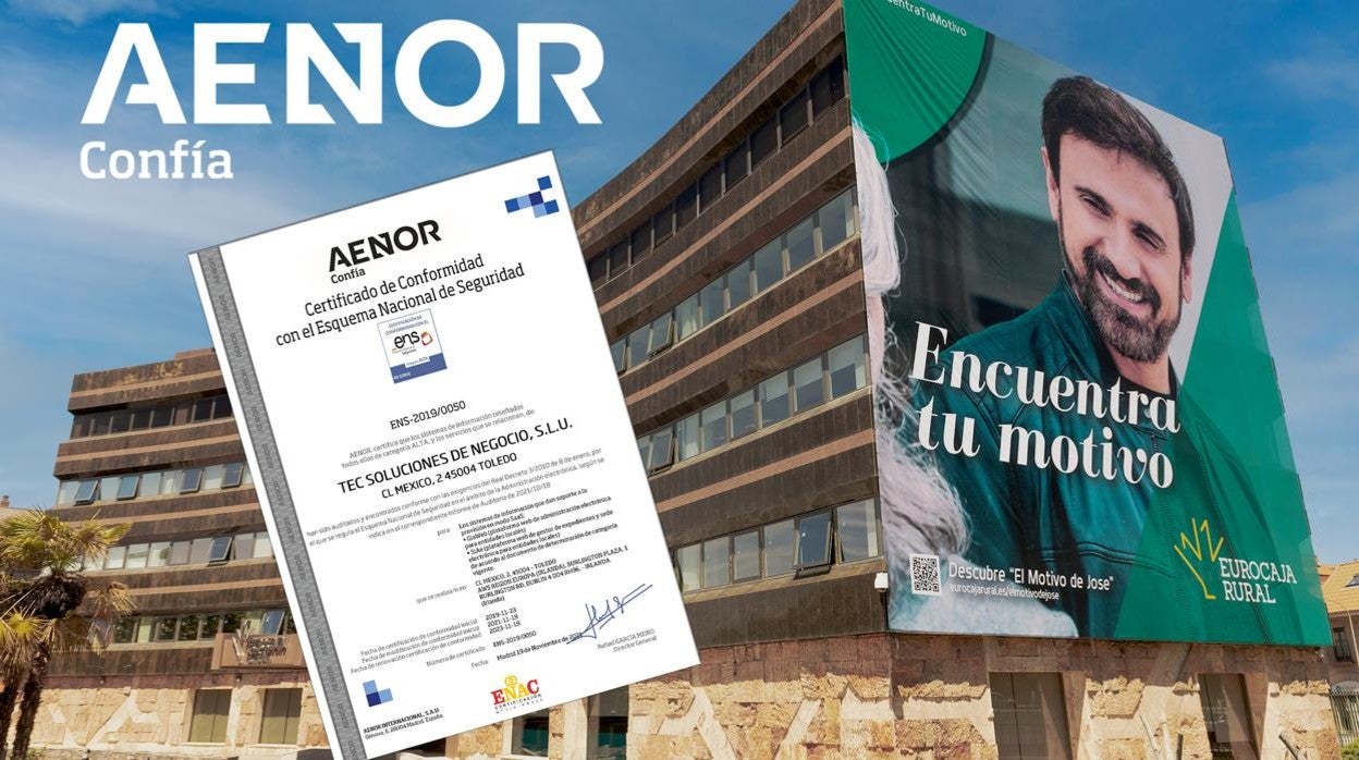 Imagen de la certificación de AENOR a Eurocaja Rural