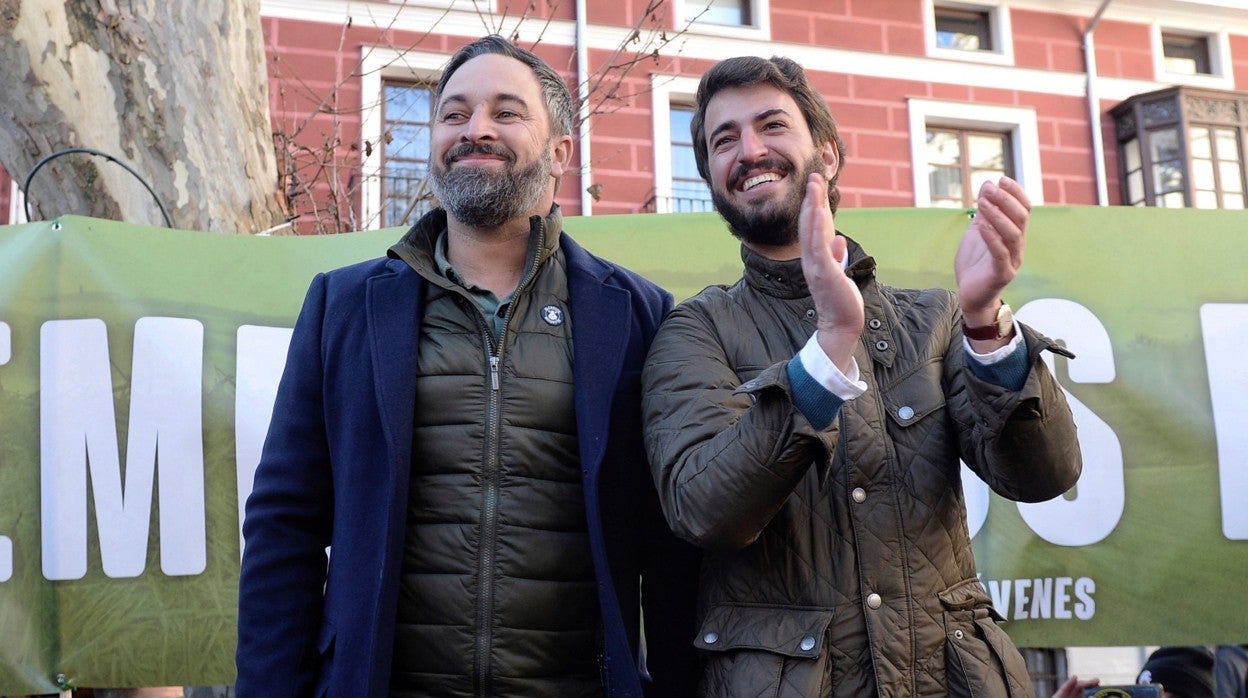 Santiago Abascal y Juan García-Gallardo, el sábado en Valladolid