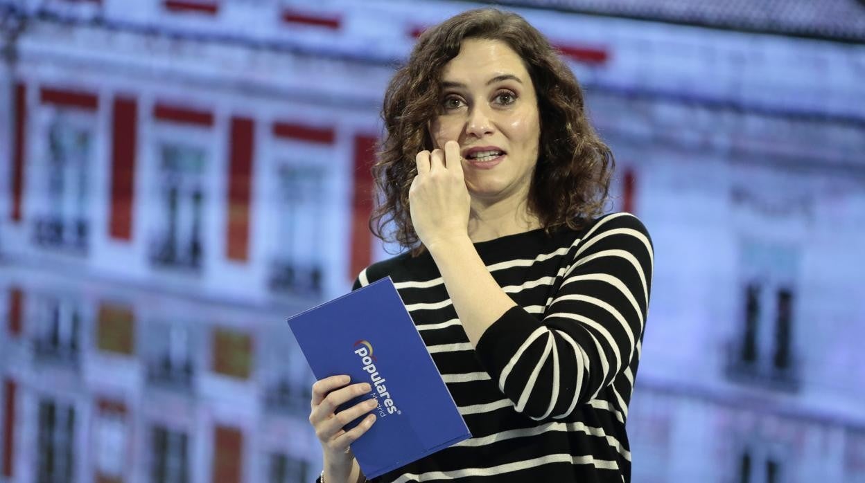 Isabel Díaz Ayuso, durante su intervención en el Congreso autonómico el PP