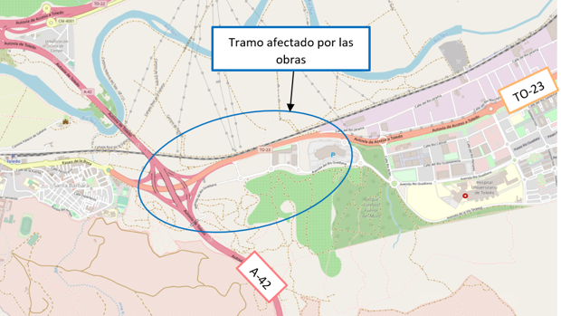 Cortes de tráfico en la T0-23 durante los fines de semana por las obras para mejorar el drenaje