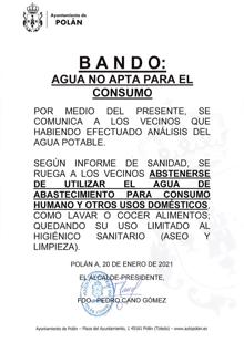 Polán pide no consumir el agua por un problema de cloración, aunque vecinos apuntan a los purines