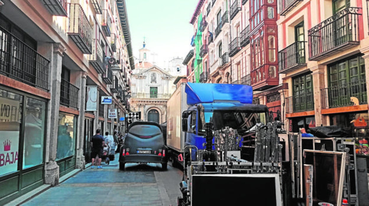 Calle Platerías de Valladolid, uno de los escenarios del rodaje el pasado verano