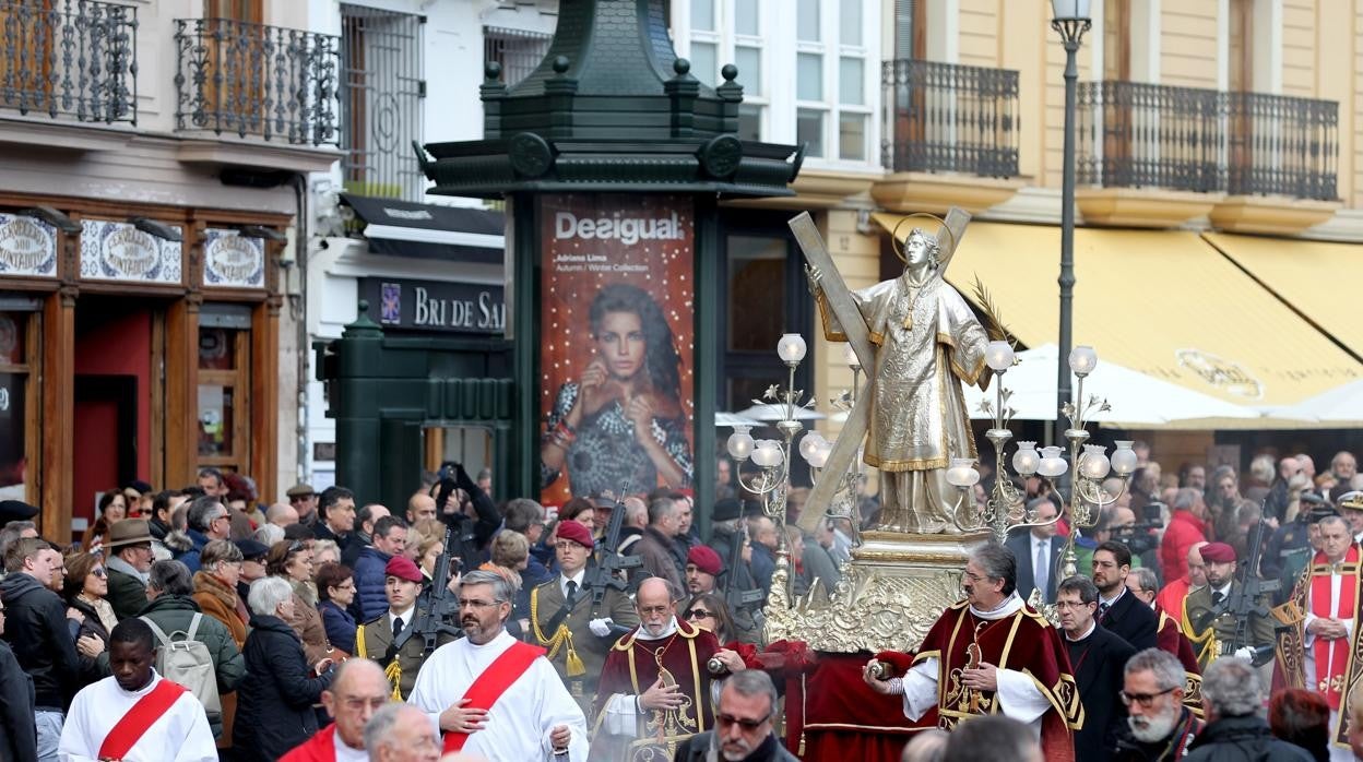 Imagen de archivo de la procesión de San Vicente Mártir en el centro de Valencia