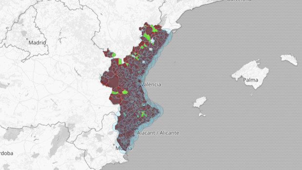 Lista de todos los municipios de la Comunidad Valenciana en riesgo extremo por el coronavirus