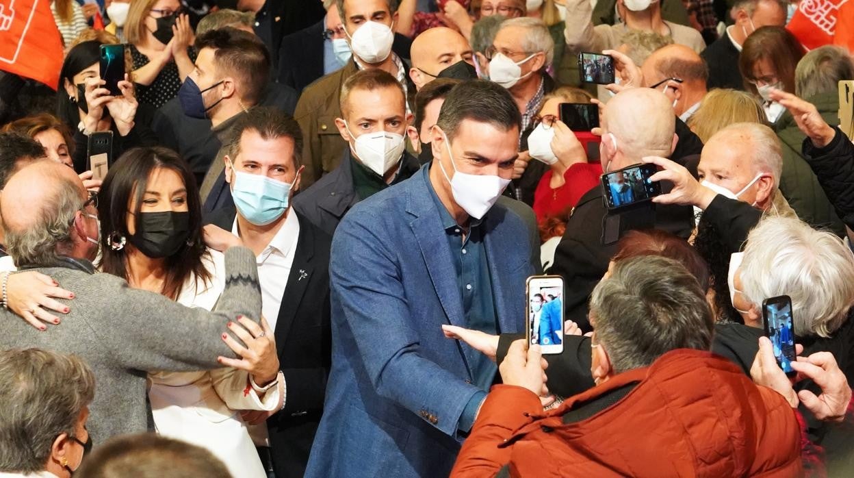 Pedro Sánchez, a su llegada al acto celebrado en Zamora