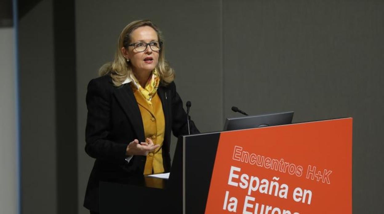 La vicepresidenta primera del Gobierno y ministra de Asuntos Económicos y Transformación Digital, Nadia Calviño