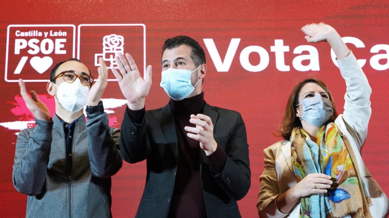 Acto público del candidato socialista a la Presidencia de la Junta Luis Tudanca con la vicesecretaria general del PSOE, Adriana Lastra