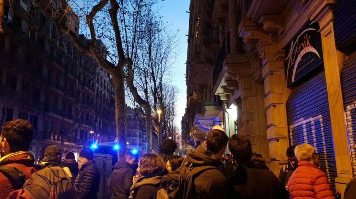 Concentración contra el acto de Vox en Barcelona en febrero de 2019
