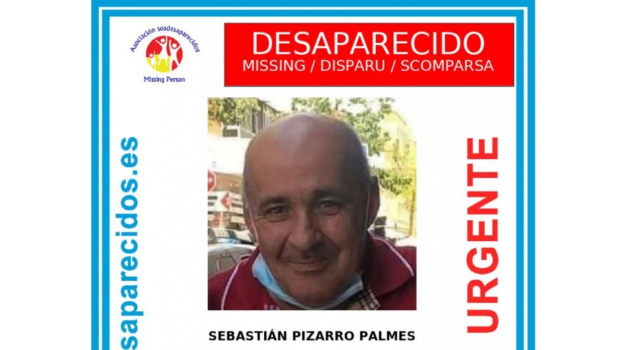 Cartel difundido para localizar a Sebastián