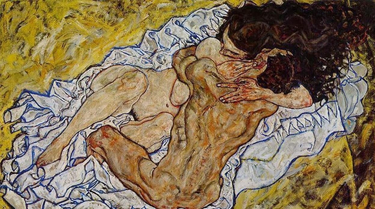 Pareja de amantes, de Egon Schiele