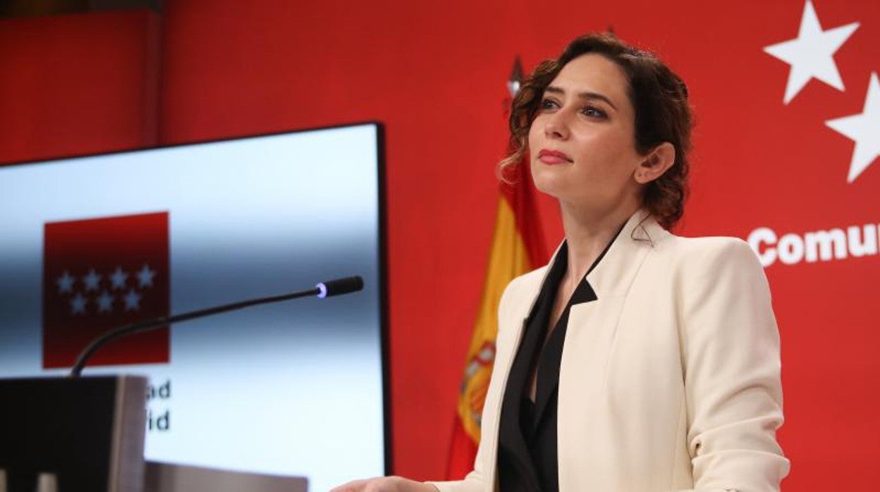 La presidenta de la Comunidad de Madrid, Isabel Díaz Ayuso