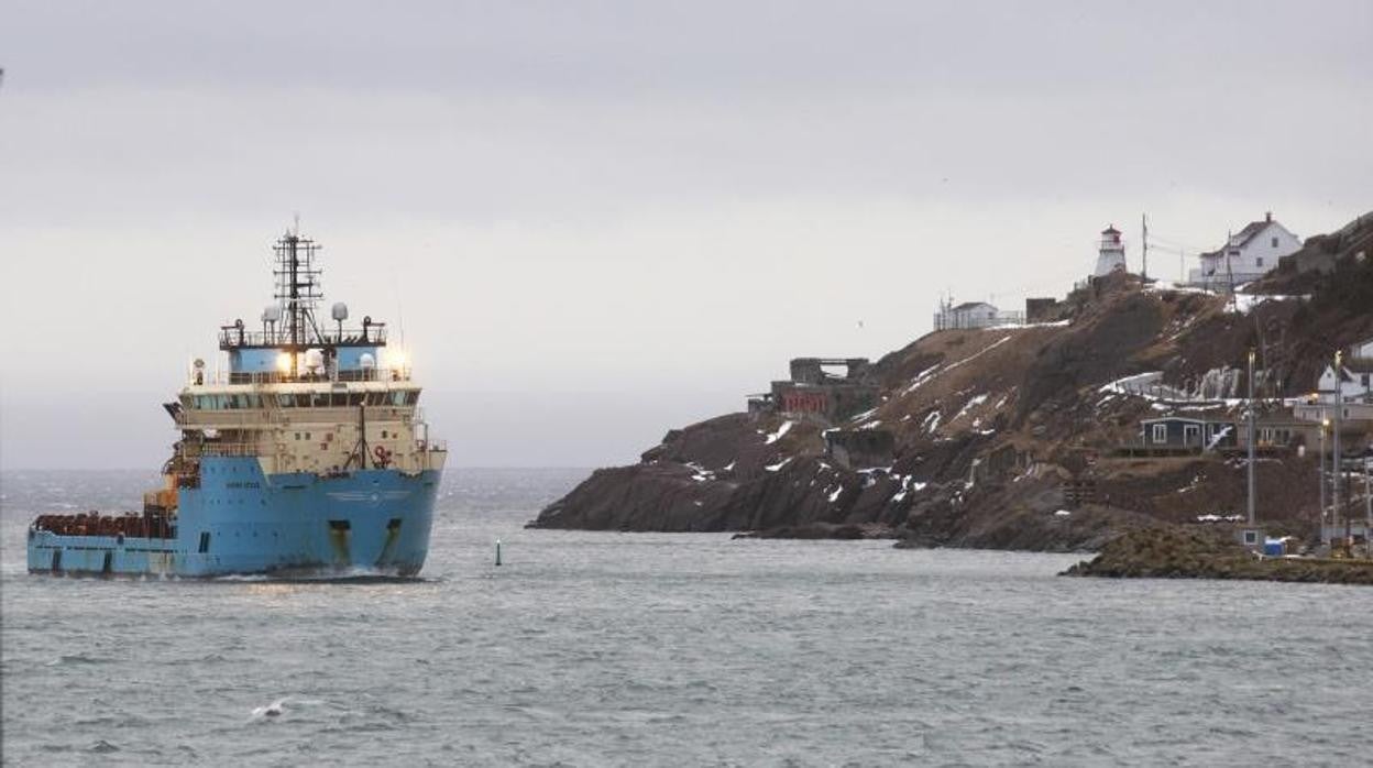 Llegada del Maersk Nexus al puerto de Saint John's, en Terranova