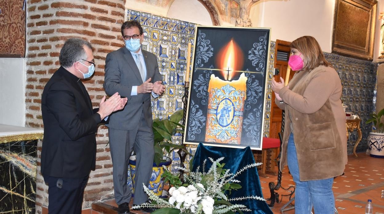 Raúl Muelas, Pablo Adeva y Tita García, en la presentación del cartel