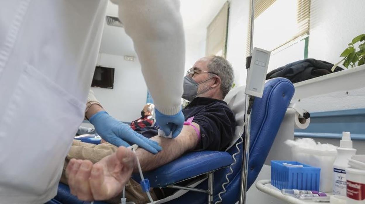 Un paciente recibe una transfusión en un centro hospitalario, en una imagen de archivo