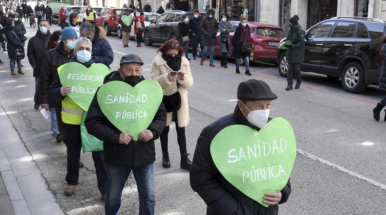 Manifestación en Burgos contra la privatización de la sanidad pública