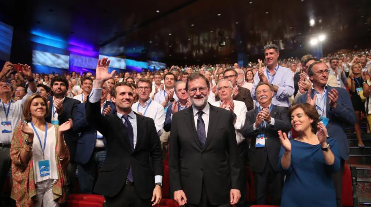 Congreso Nacional Extraordinario del PP en el Hotel Marriott, en 2018, cuando Pablo Casdo se convertía en el nuevo presidente del partido