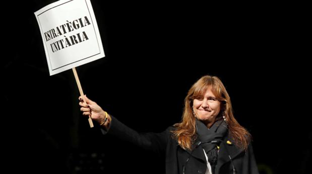 Laura Borràs, presidenta del Parlamento de Cataluña, en un acto previo a las elecciones de 2021