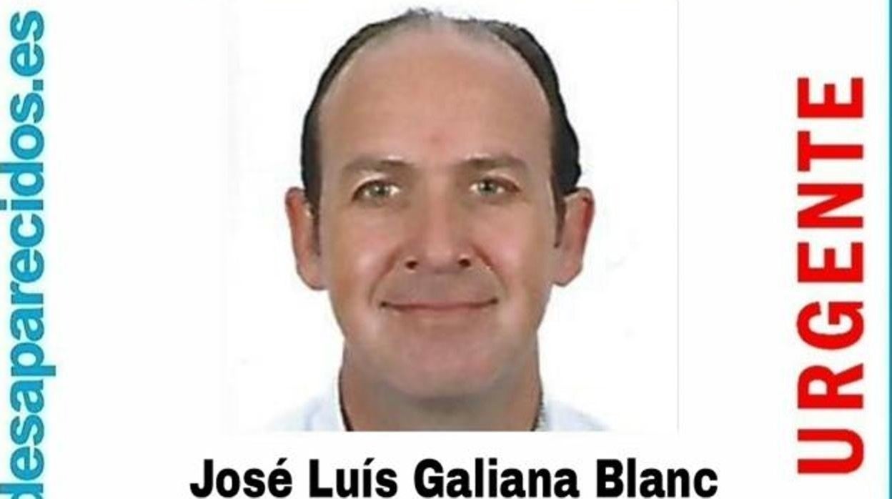 El anuncio con la descripción física de José Luis Galiana en SOS Desaparecidos