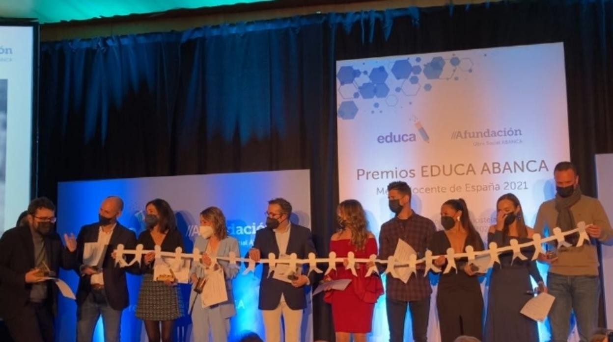 Un momento de los V Premios Educa Abanca, celebrados en Santiago de Compostela