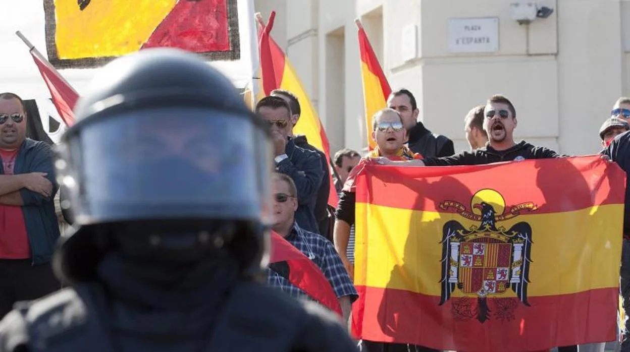 Una manifestación de extrema derecha en Barcelona