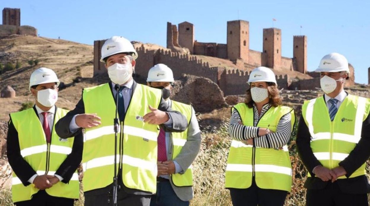 Page, en septiembre de 2020, cuando visitó las obras del Parador de Molina de Aragón