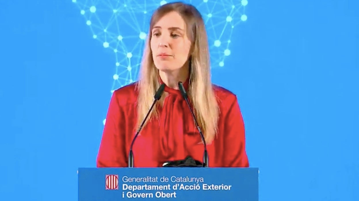 Victòria Alsina, consejera de Acción Exterior y Gobierno Abierto, hoy, durante la presentación de las nuevas delegaciones catalanas en el extranjero