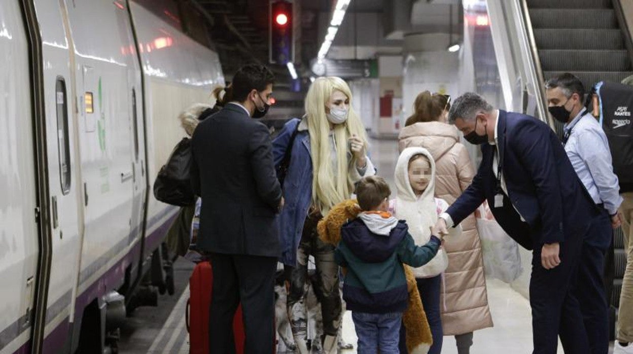 Refugiados ucranianos, llegando hace unos días a la estación de Sants de Barcelona