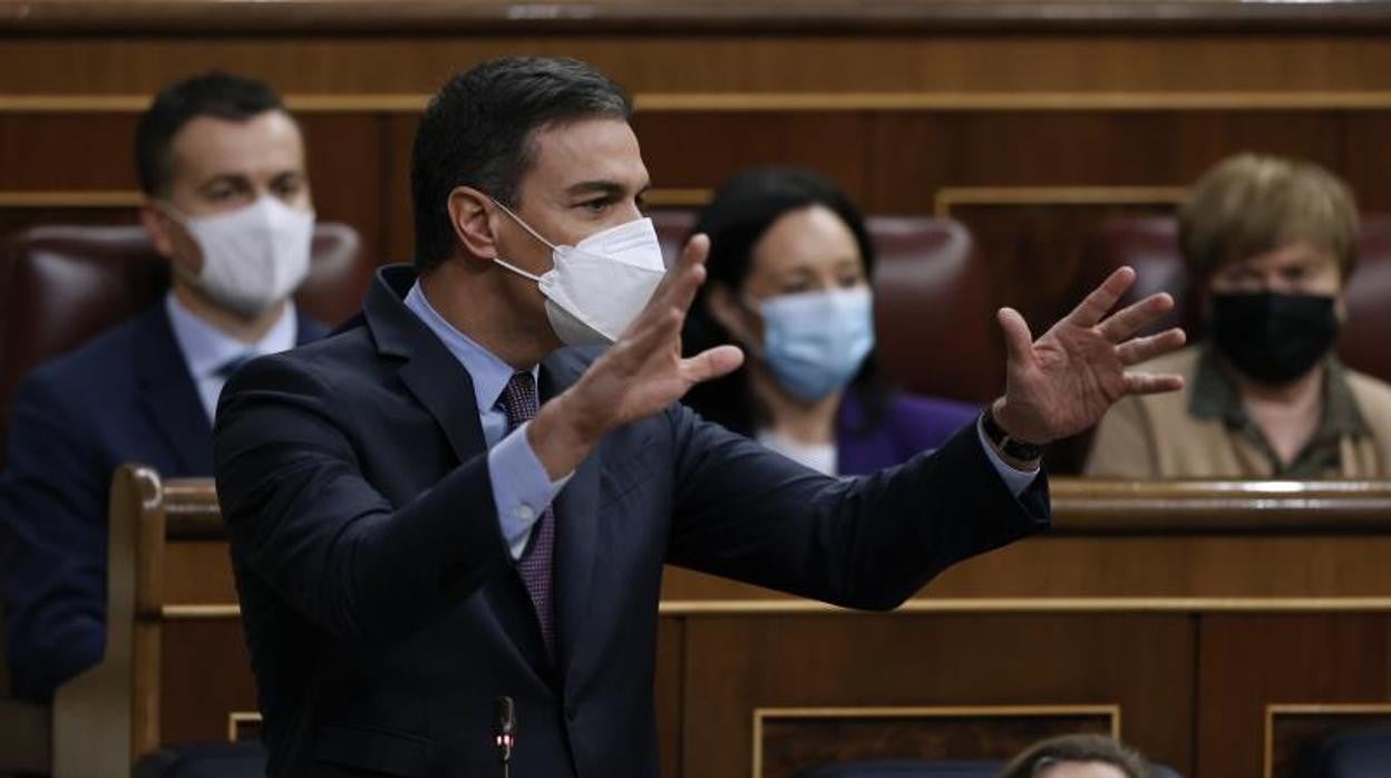 Pedro Sánchez durante la sesión de control al Gobierno