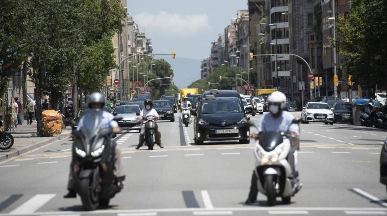 Tráfico rodado por el centro de Barcelona