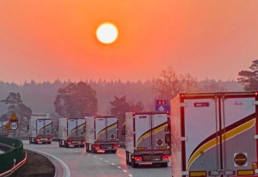 Convoy de la operación Trizub en su llegada a Polonia