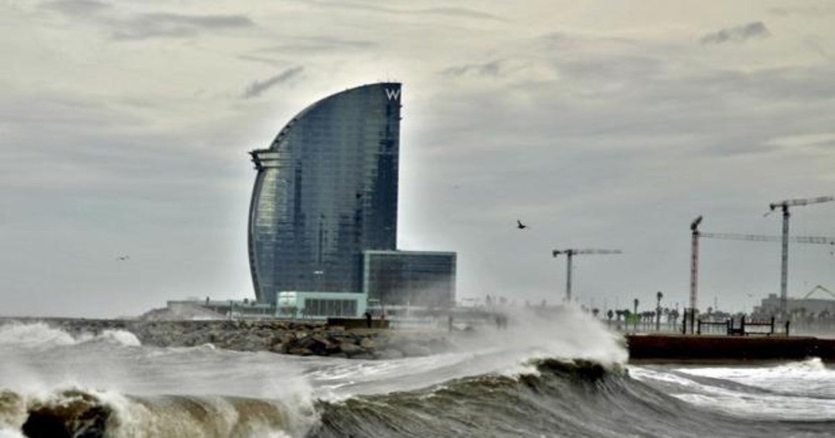 Imagen de temporal en Barcelona