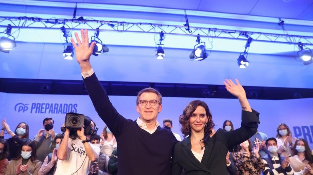 Núñez-Feijoó y Díaz Ayuso, en la presentación del primero a la presidencia del PP nacional