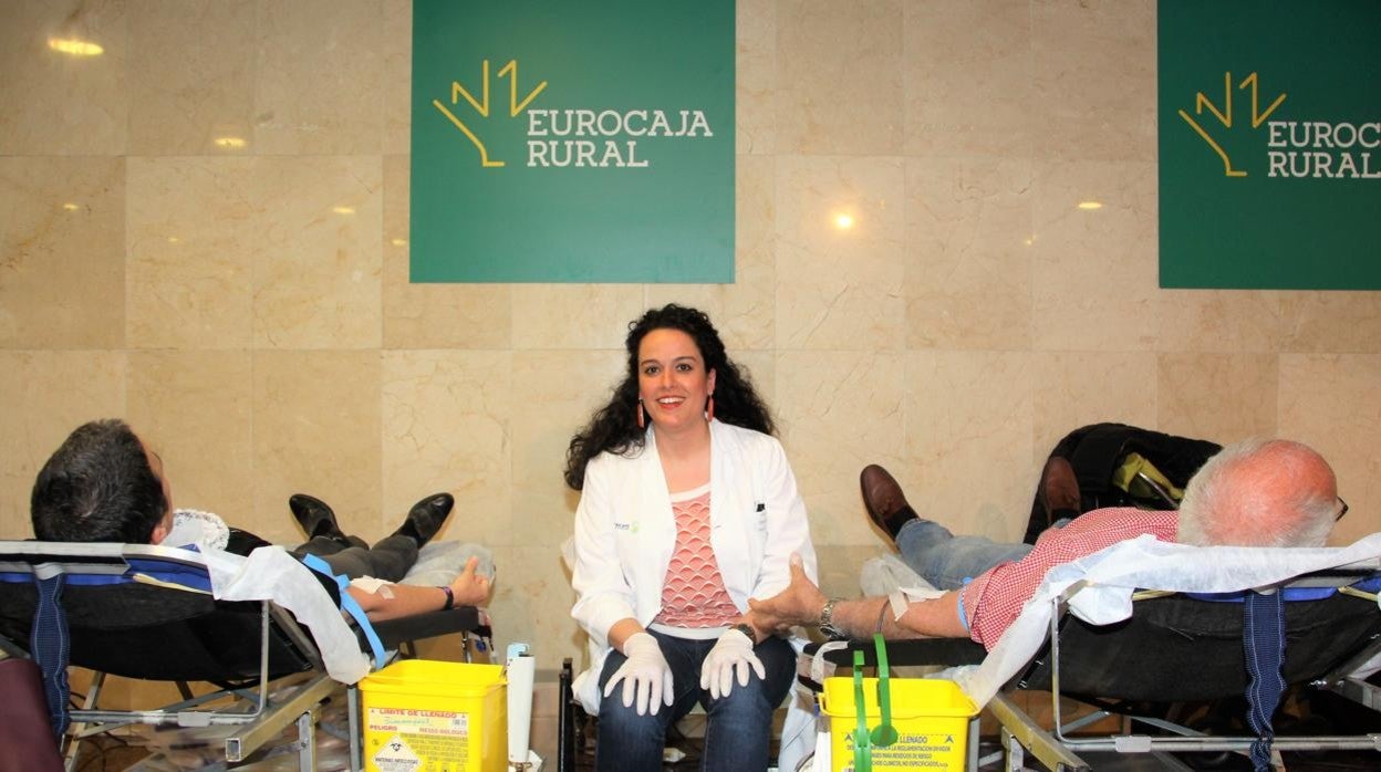 Imagen de archivo de la última donación de sangre en la sede de Eurocaja Rural en 2019