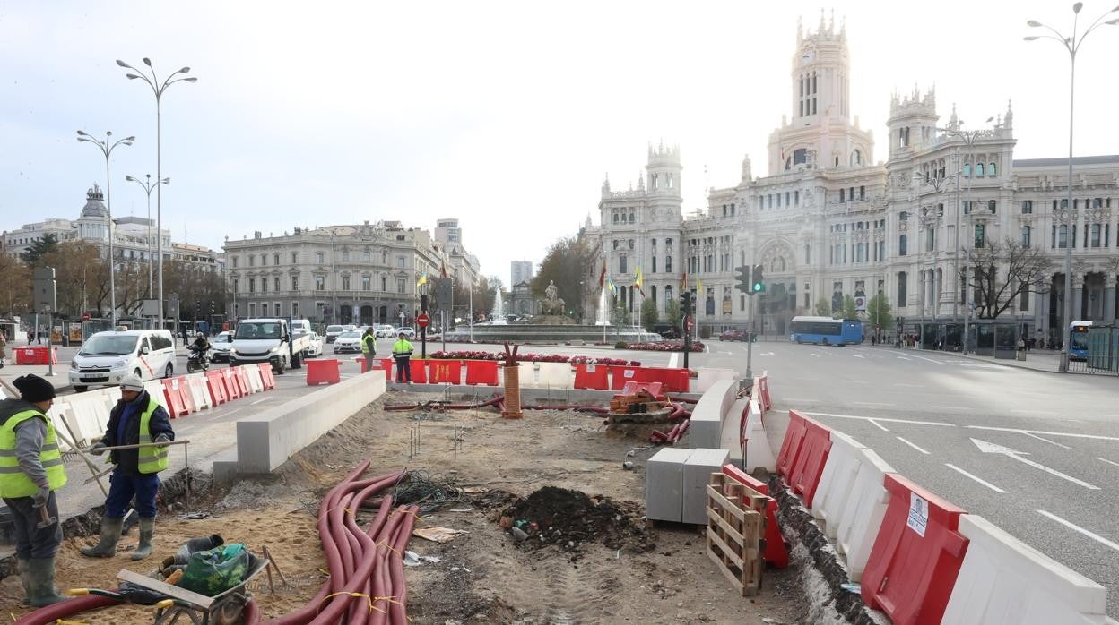 Isleta del monumeto, en obras