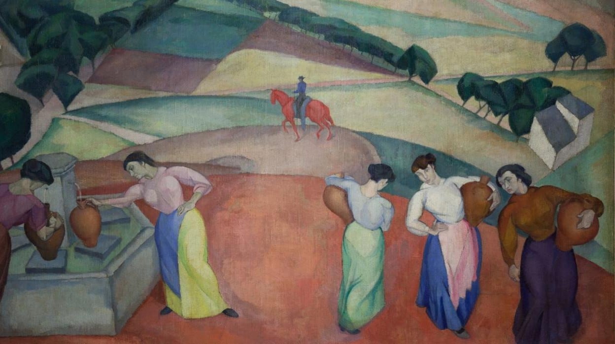 Cuadro 'En la fuente de Toledo' o 'Mujeres en la Fuente' (1913), Diego Rivera. Museo Dolores Olmedo de Ciudad de México