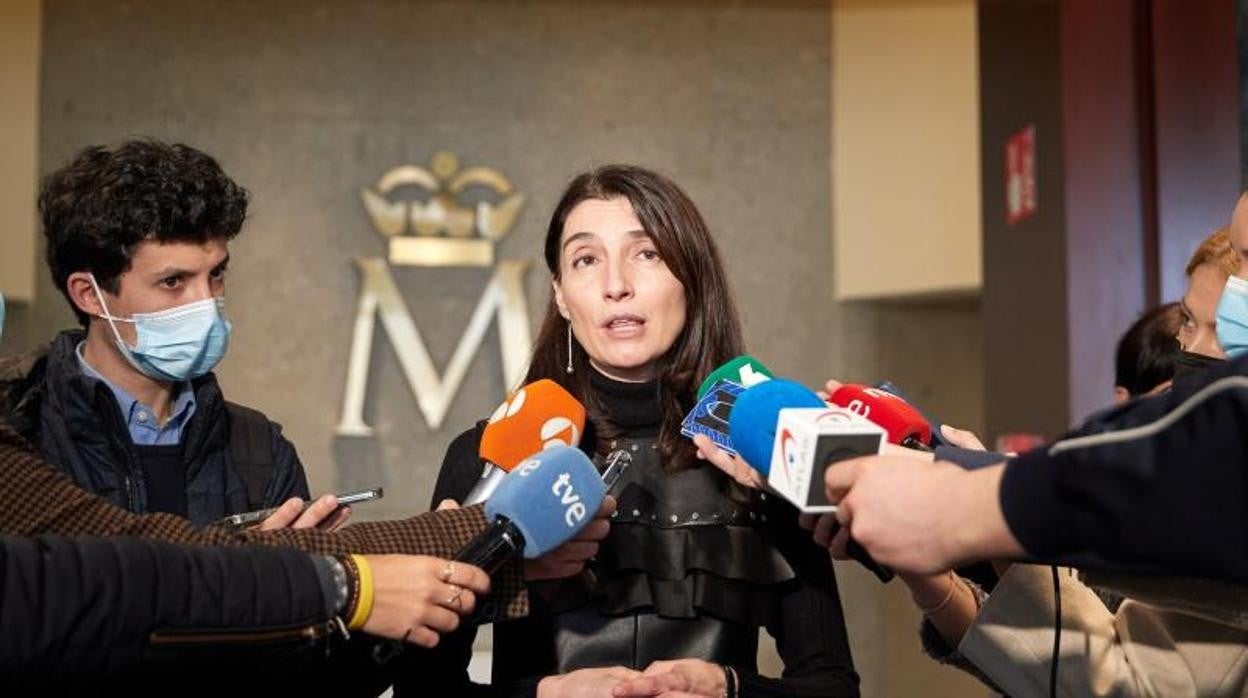 La ministra de Justicia Pilar Llop da declaraciones a los medios tras el Grupo de Trabajo de Contratación, Soluciones Tecnológicas y Fondos Europeos el la Fábrica Nacional de Moneda y Timbre