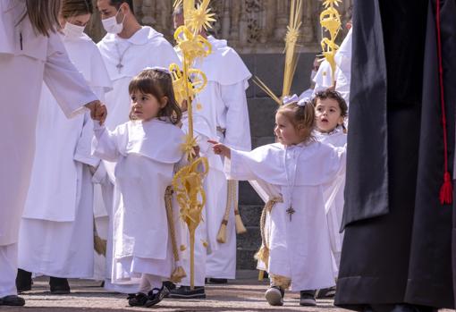 Miles de niños con palmas (y mascarillas) reciben &#039;La Borriquilla&#039; en Castilla y León