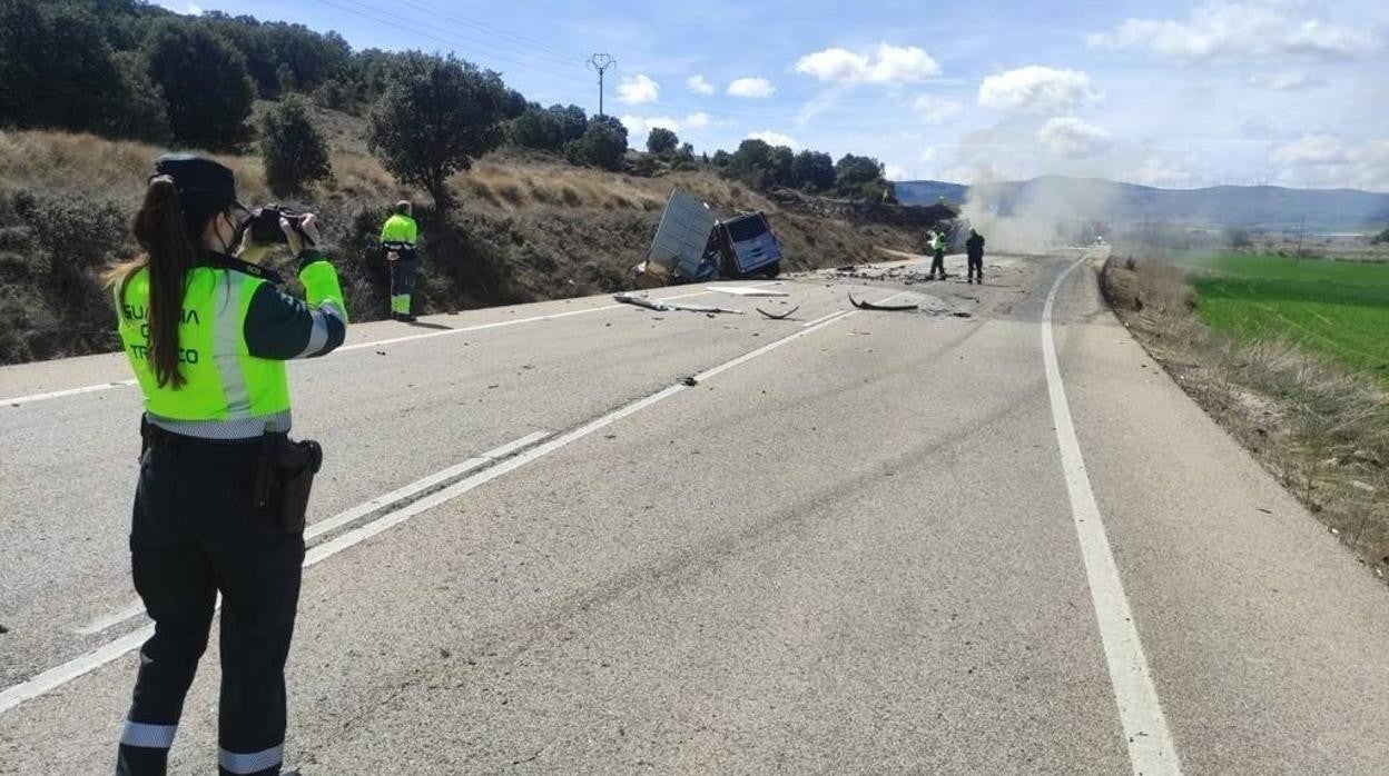 Estado de la furgoneta en la que viajaba el fallecido en Ágreda