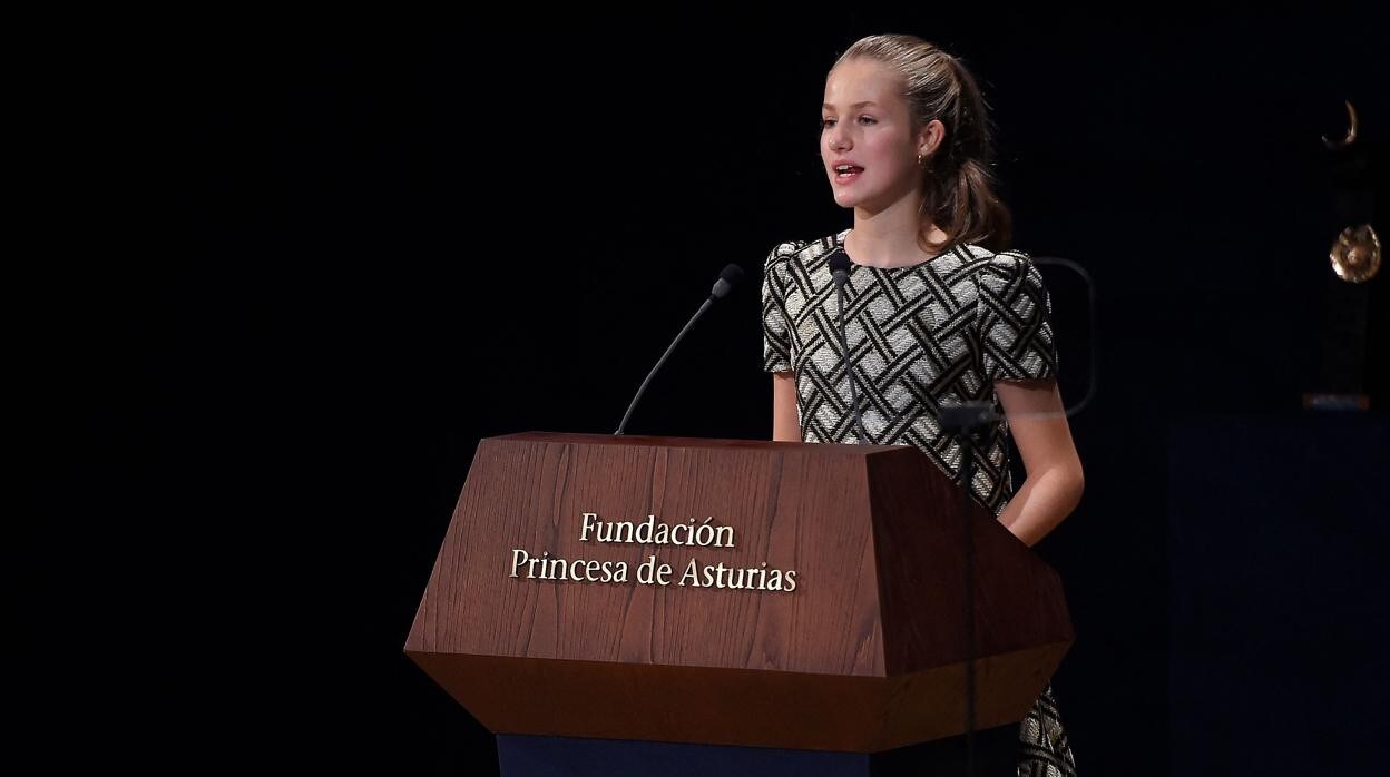 La Princesa Leonor, en octubre de 2021, durante la entrega de los Premios Princesa de Asturias