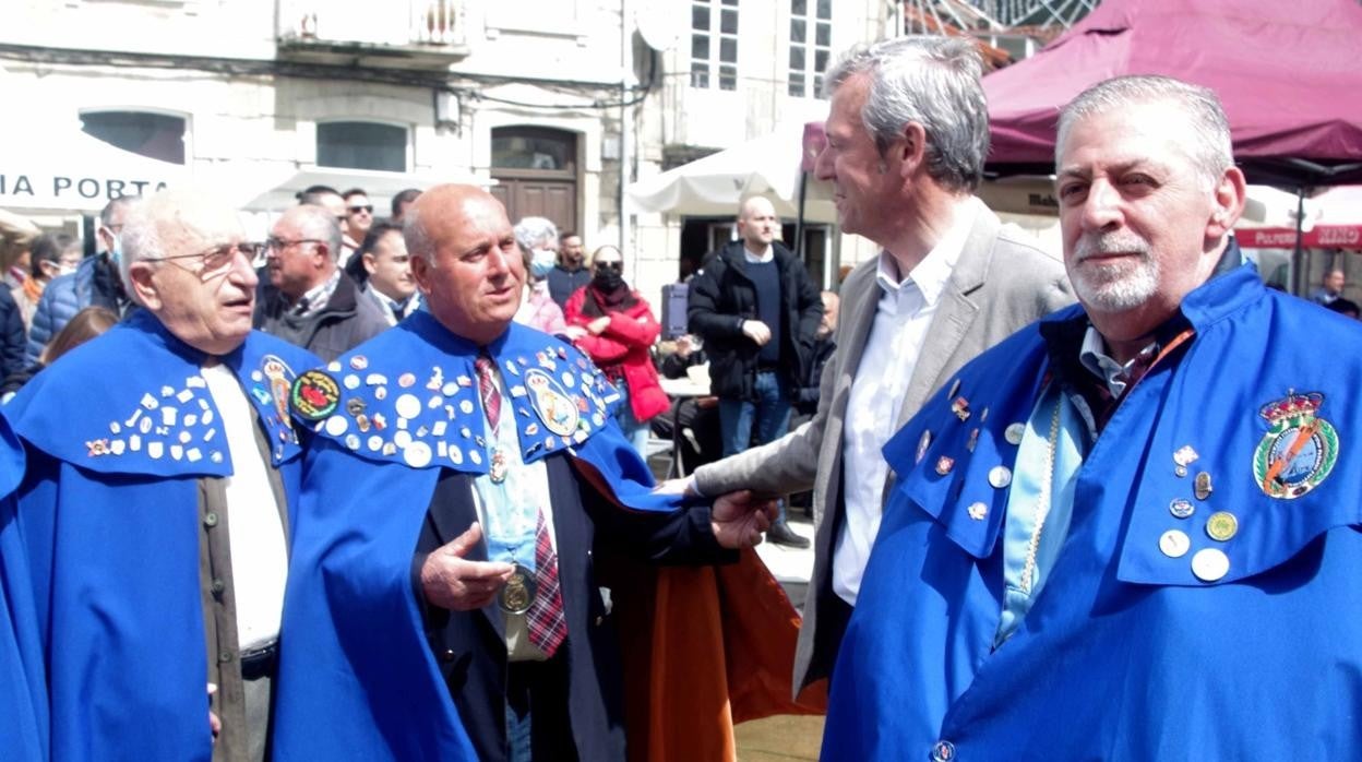 Alfonso Rueda este mediodía en la fiesta de la lamprea de Arbo