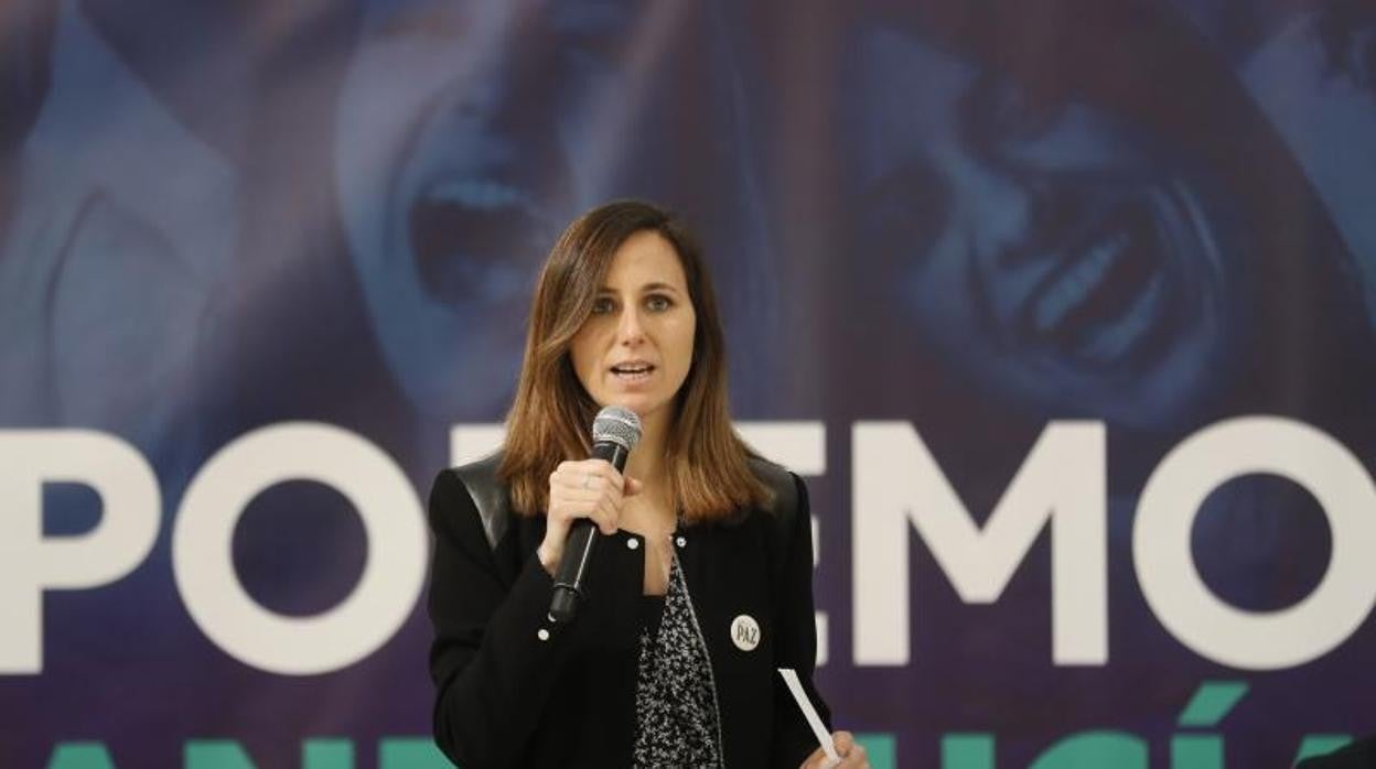 Ione Belarra durante un acto de Podemos en Sevilla