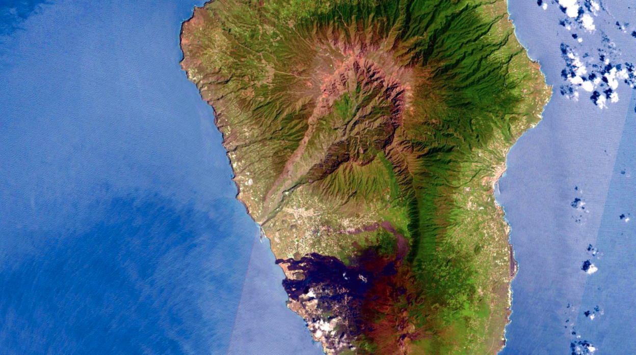 La Palma captada desde el satélite Copernicus