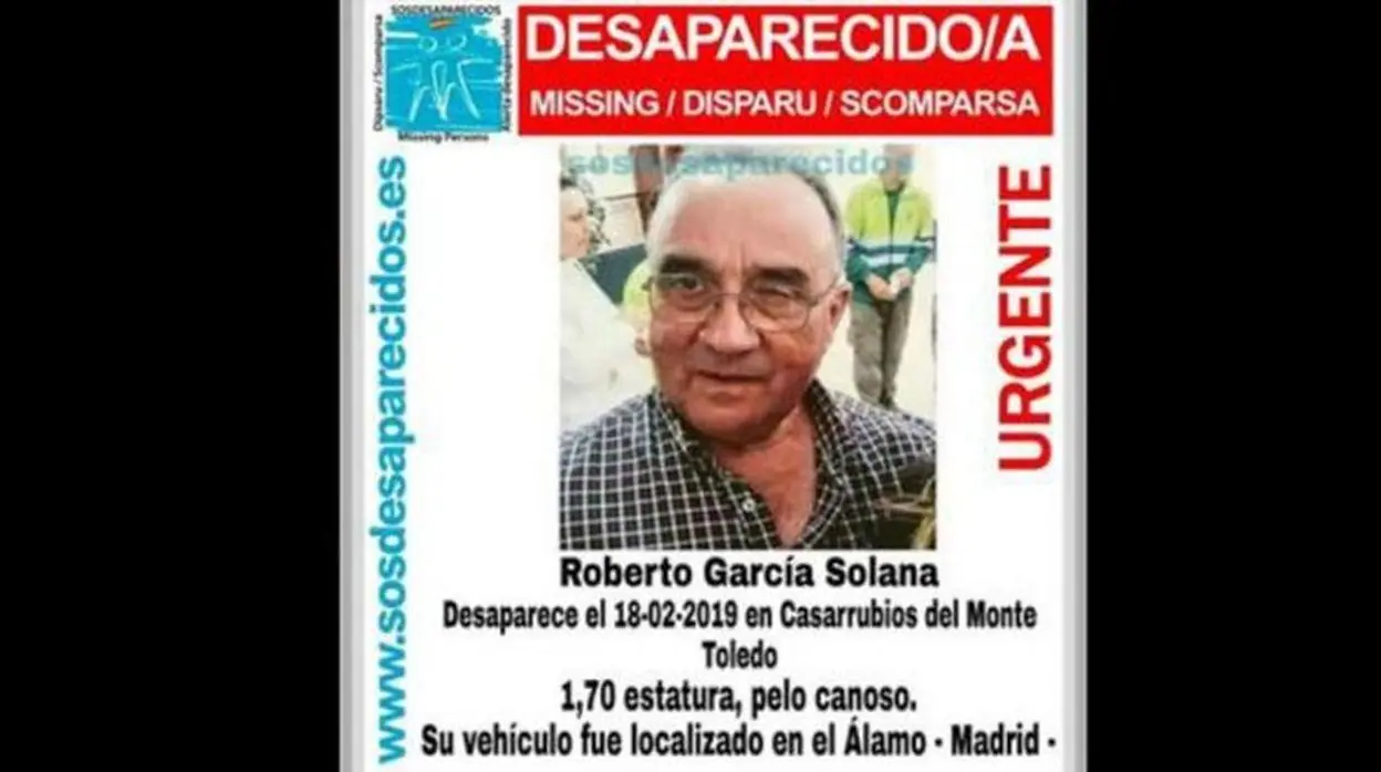 Cartel sobre la desaparición de Roberto
