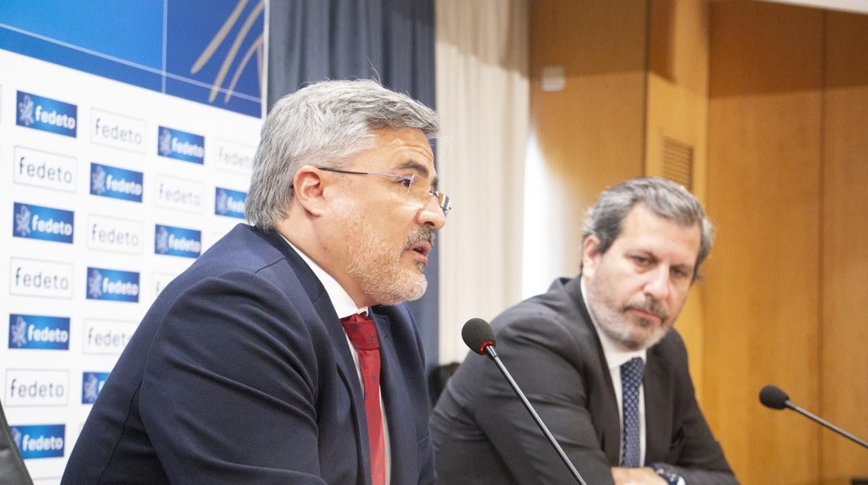 Javier de Antonio y Manuel Madruga en la sede de Fedeto