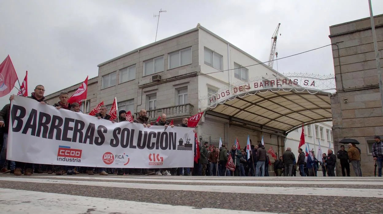 Manifestación contra el cierre del astillero, en 2019