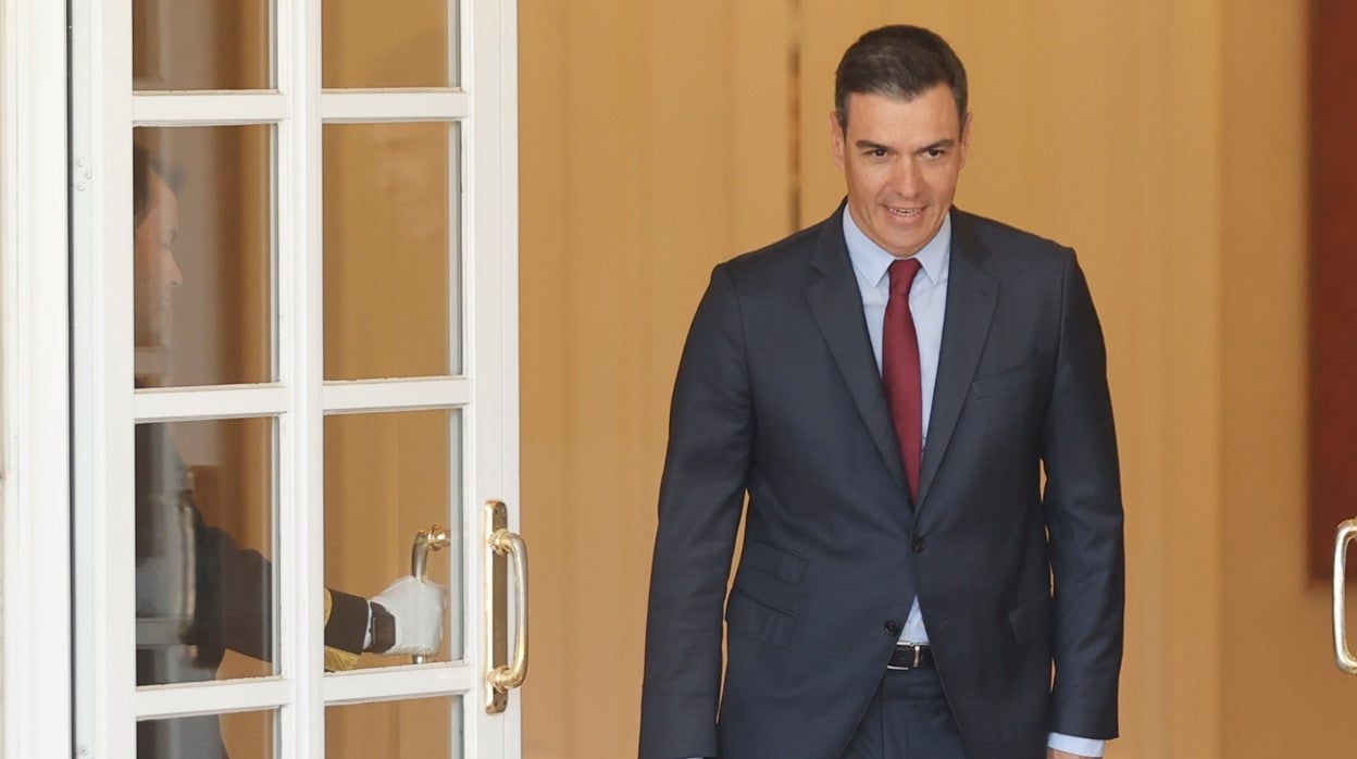 El presidente del Gobierno, Pedro Sánchez, durante la visita de su homólogo argentino, Alberto Fernández