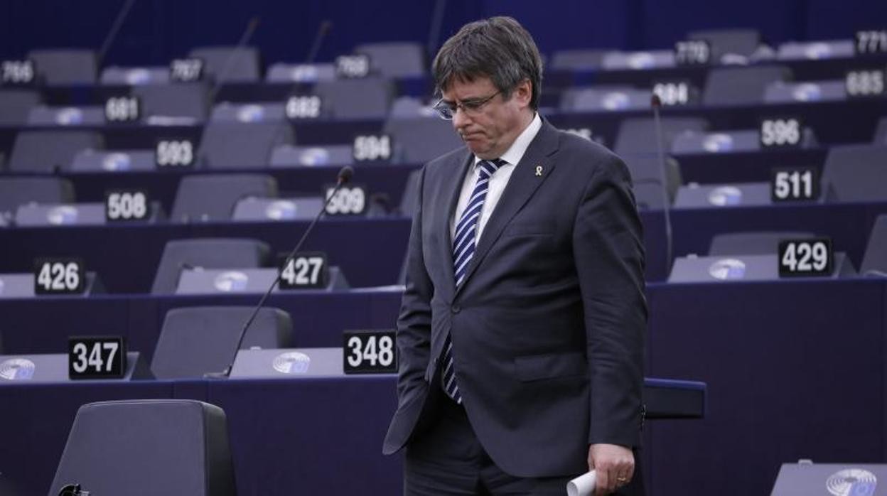 Carles Puigdemont en el Parlamento Europeo el pasado martes