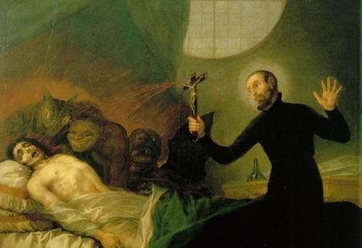 Cuadro "San Francisco de Borja y el moribundo impenitente" de Goya, en la Catedral de Valencia